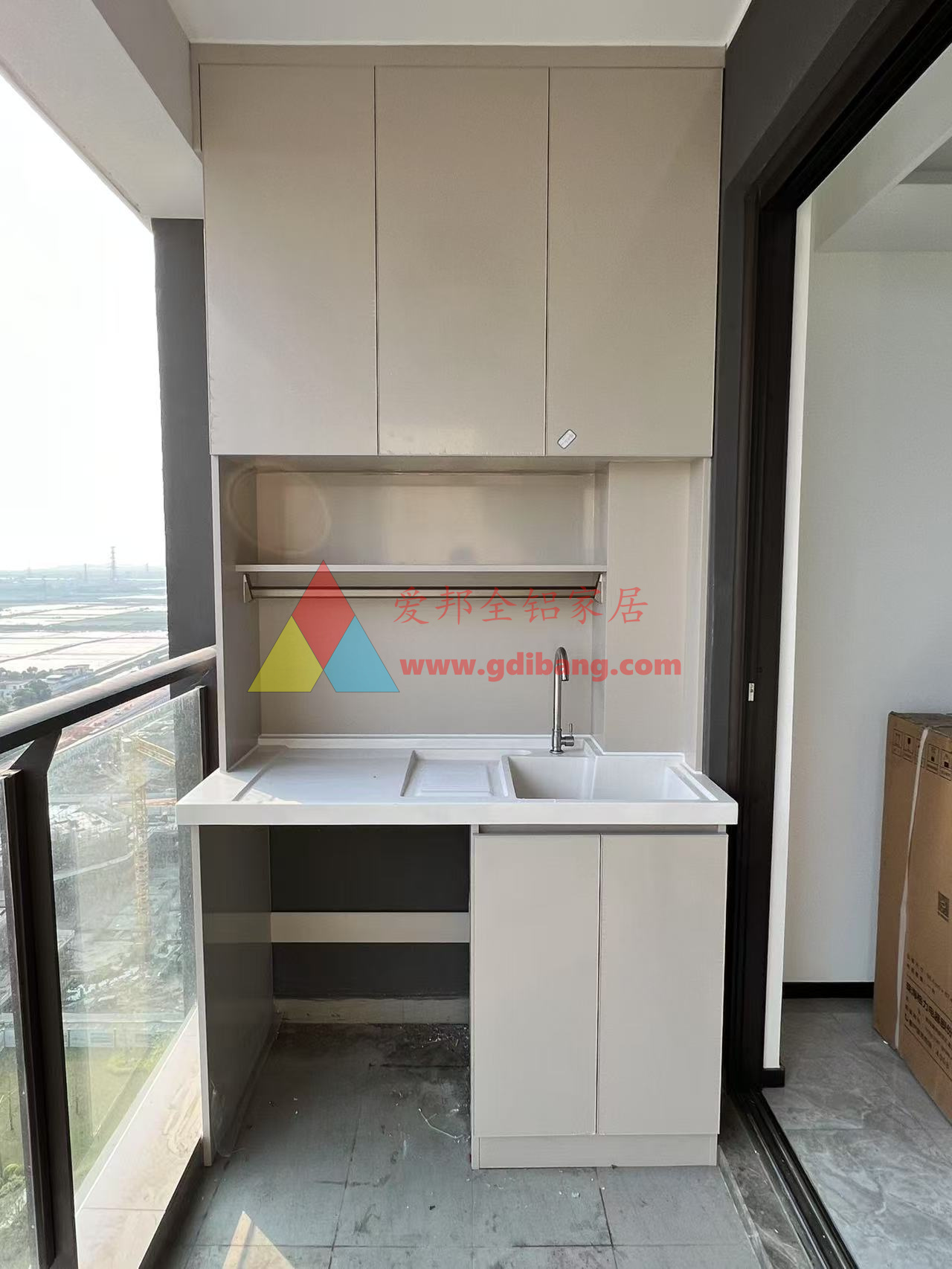 常规款式有管道切角 石英石一体盆【阳台单机柜】